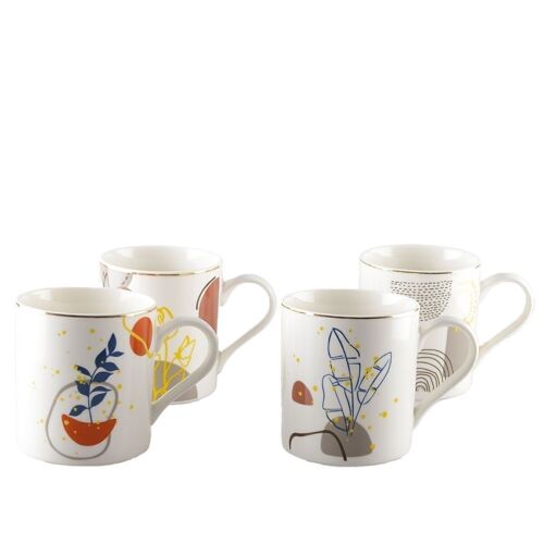 Set 4 mugs art deco 390ml