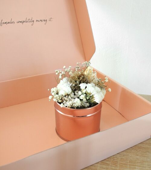 Boîte de fleurs séchées - Pink gold