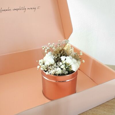 Caja de flores secas - Oro rosa