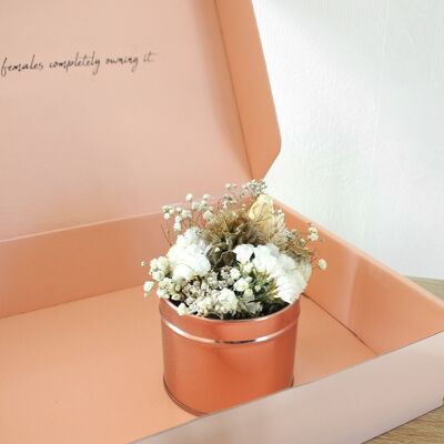 Boîte de fleurs séchées - Pink gold