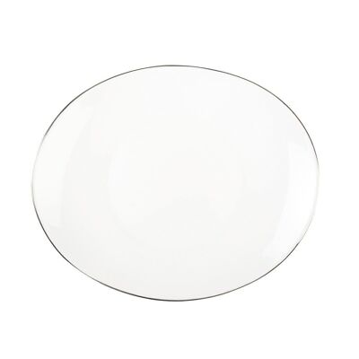 OVAL DESSERT PLATE WITH PLATINUM EDGE