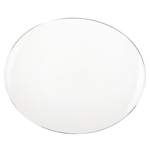 Assiette de table ovale bord platine