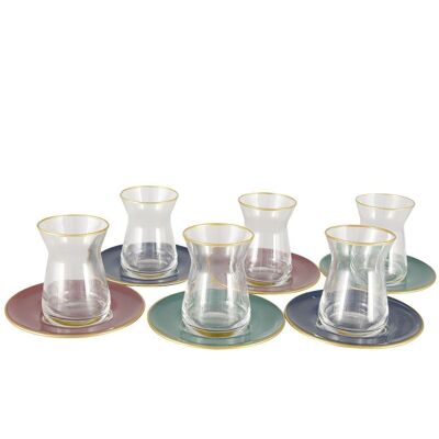 SET OF 6 ELEGANT TEA CUPS AND SAUCER