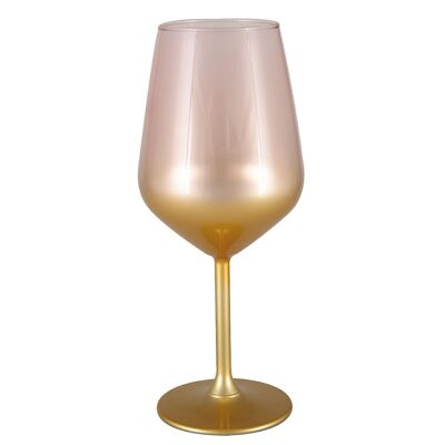 SET OF 6 DEGRADE ROSE GLOW WINE GLASSES