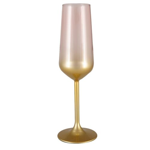 Lot de 6 flutes a champagne degrade rose glow