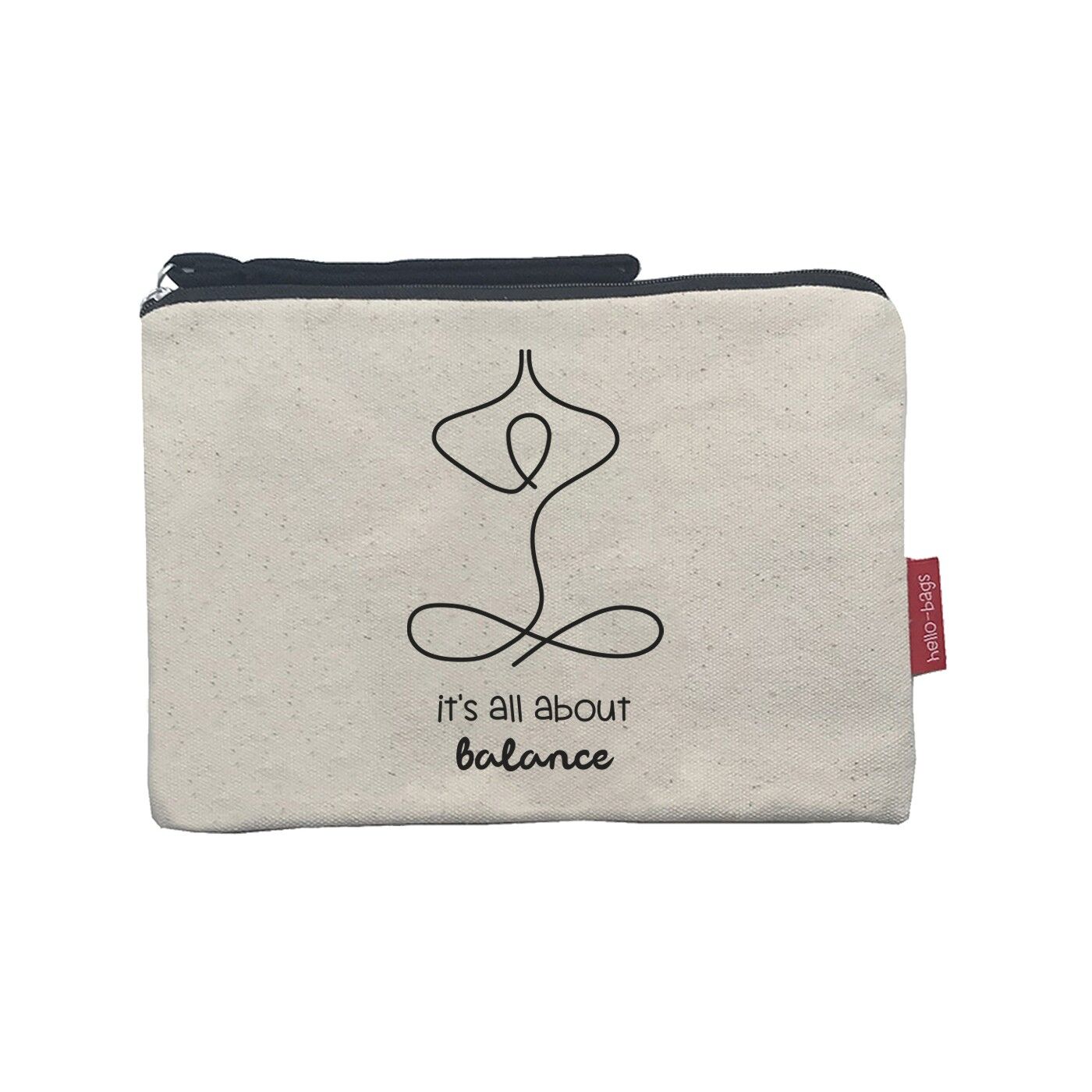 Kulturbeutel / Handtasche, 100% Baumwolle, Modell "It's all about balance"