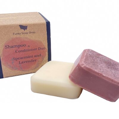 Shampoo & Conditioner DUO, Ätherisches Öl aus Grüner Minze und Lavendel, 60g/40g