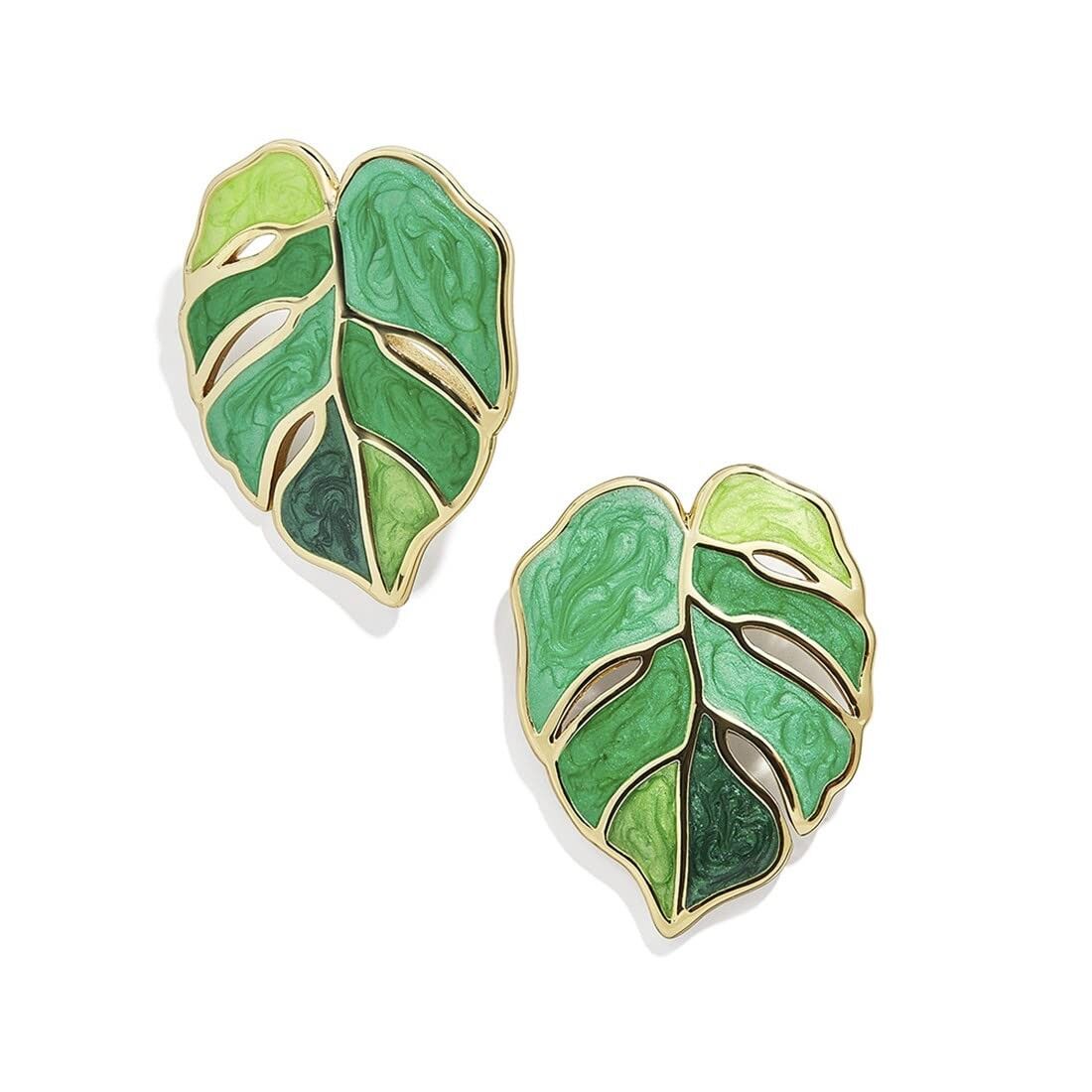 Colorful Sequin Floral Stud Earrings – Fashion Jewelry – Leaf Motif – Boutique Retailer Stock