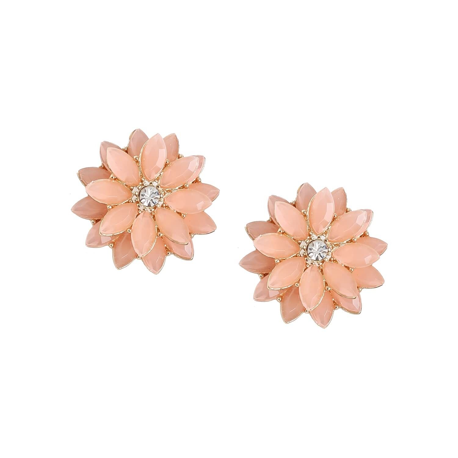 Indo-Western Stud Earrings – Fashion Jewelry – Lightweight Design – Push Closure