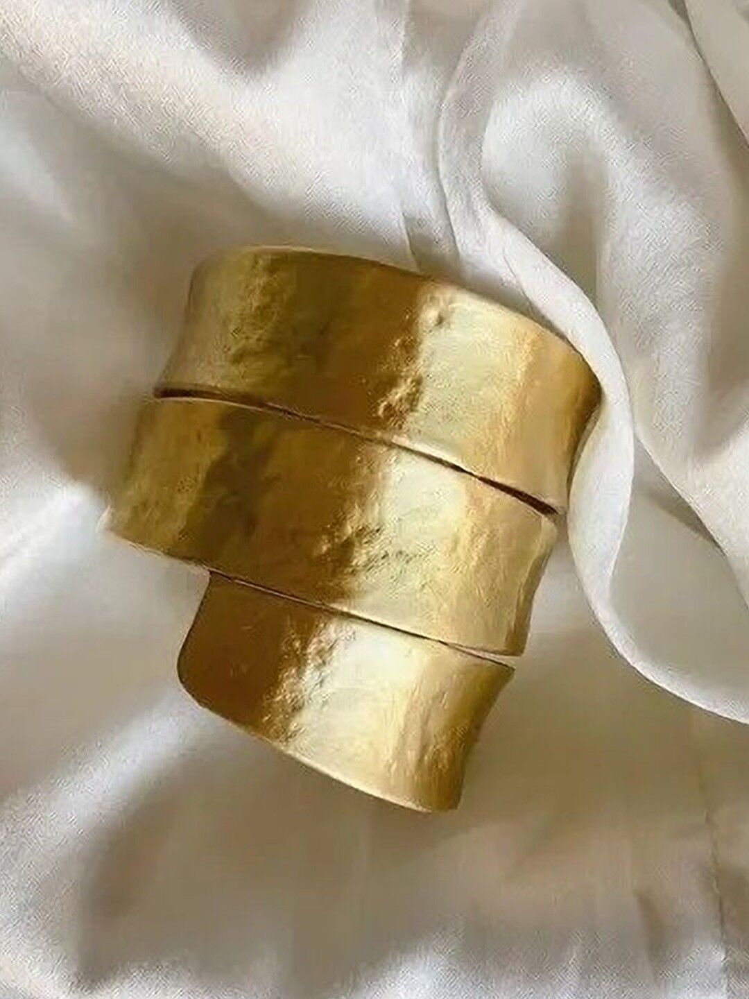 Ethnic Traditional Tribal – Cuff Bracelet – Gold-Toned, Textured Finish – 18.95cm Circumference
