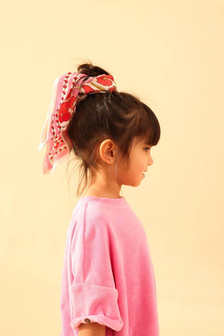 Sciarpa floreale rosa per neonati/bambini