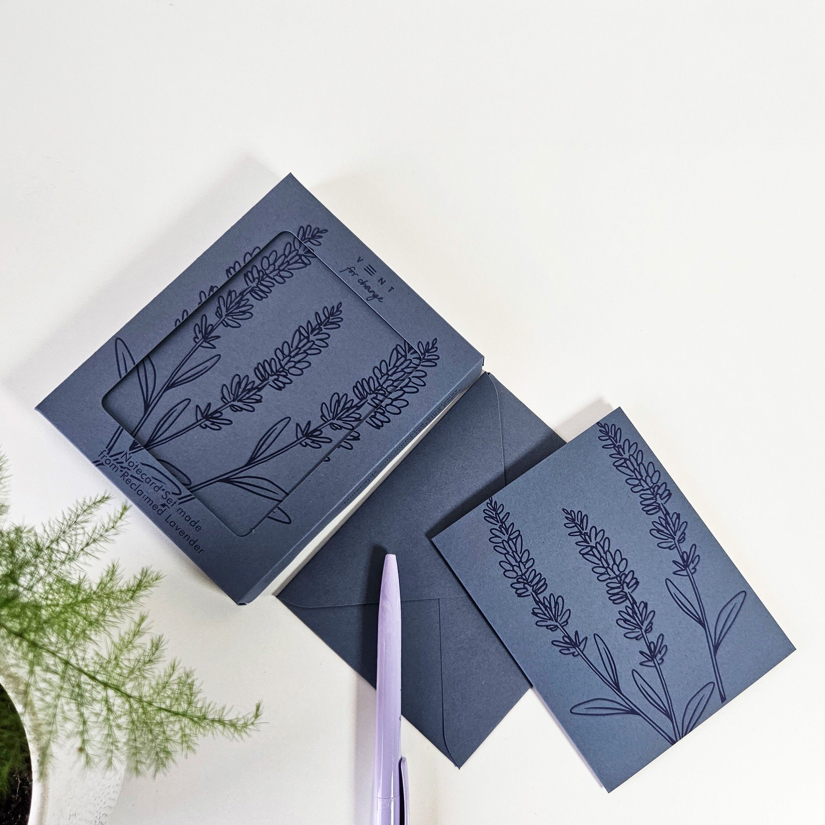 Notecard Set of 10 - Made from Lavender