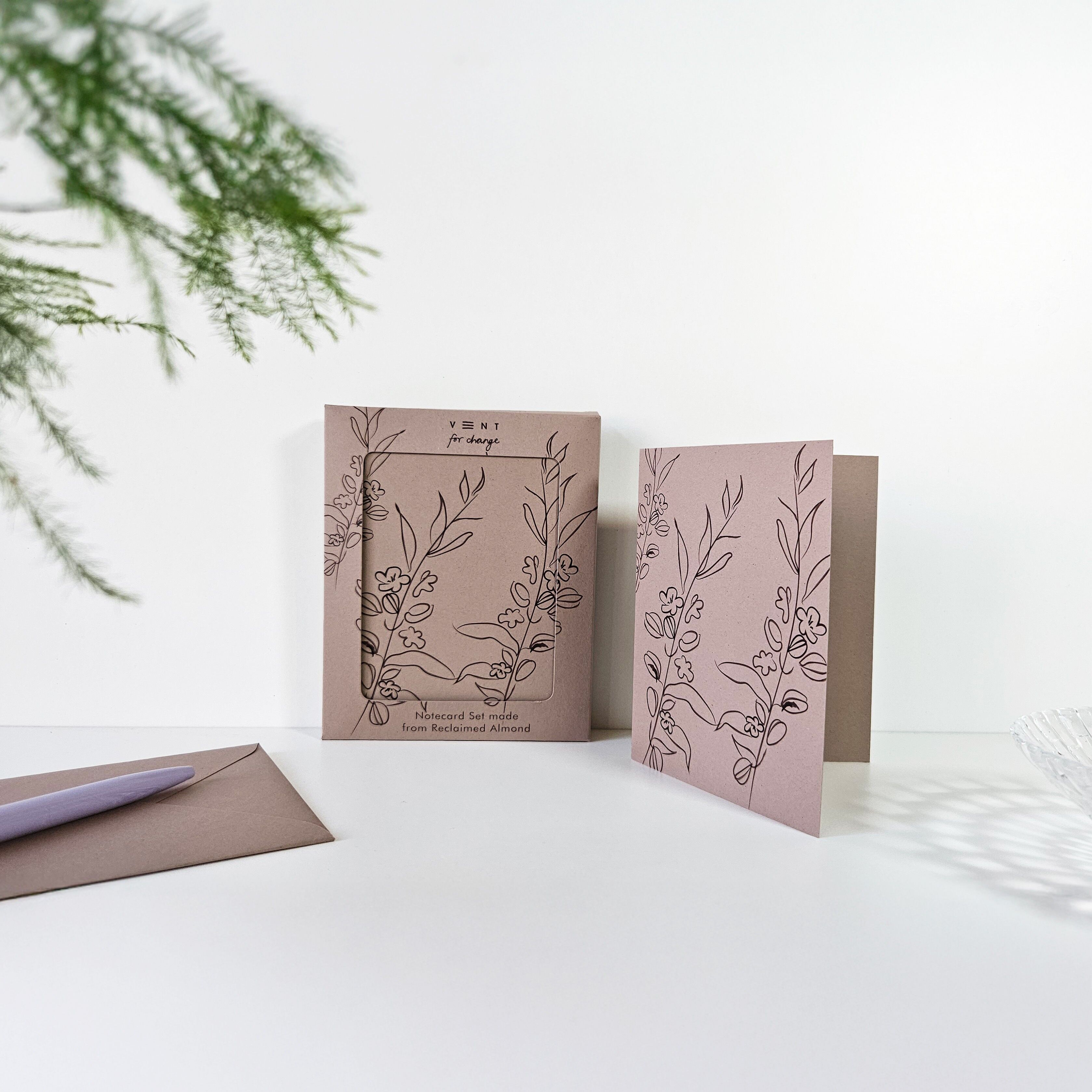 Notecard Set of 10 - Made from Almonds