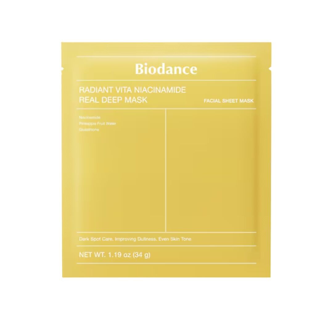 Biodance – Radiant Vita Niacinamide Real Deep Mask, Authentic Deep Mask with Niacinamide and Vitamins for Radiance x 1pc