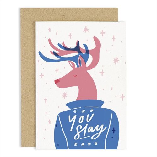You Slay Reindeer Card