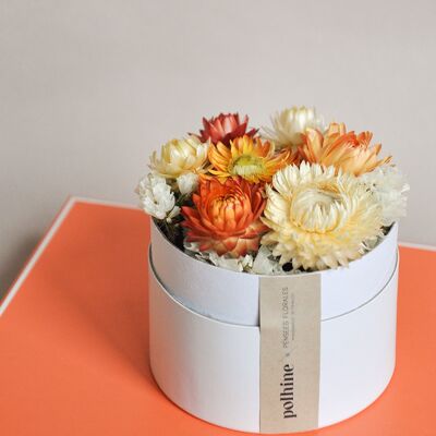 Schachtel mit getrockneten Blumen - Weiß