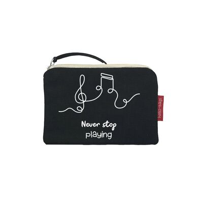 Purse / Wallet / Card Holder, 100% Cotton, "Never stop playing" model