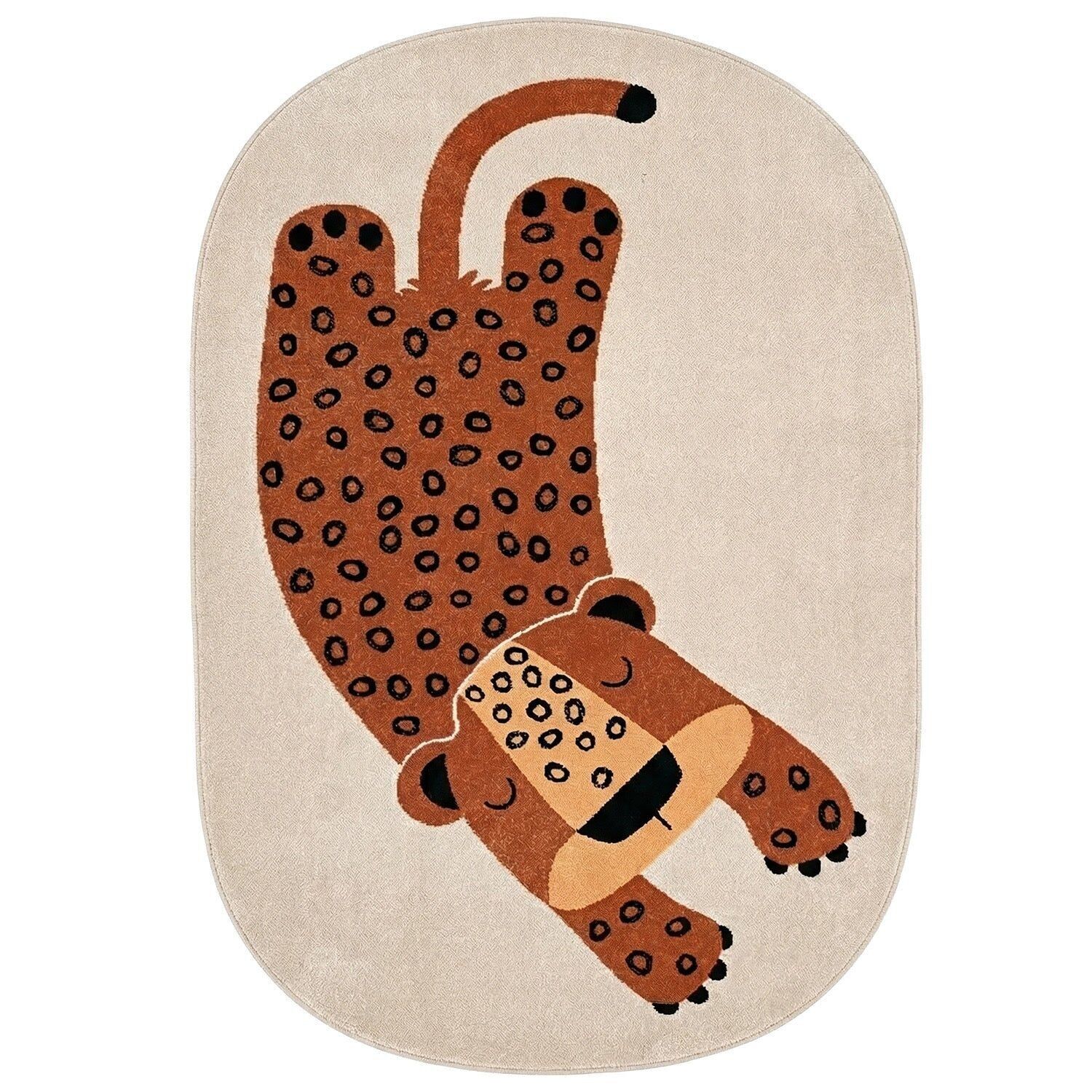 Alfombra infantil CLEO con estampado de leopardo pequeño