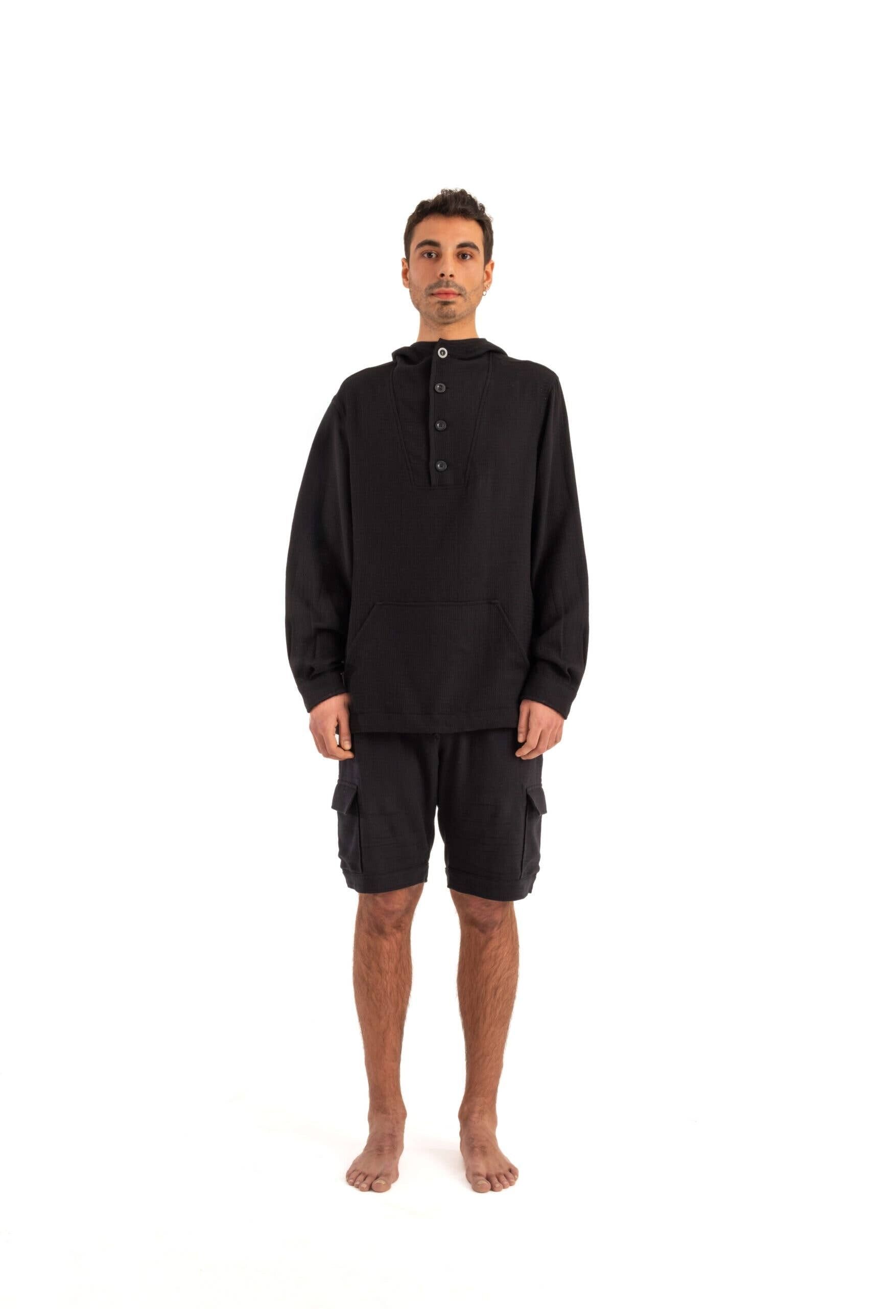 Pantaloncini neri in cotone da uomo (3399) 100% cotone