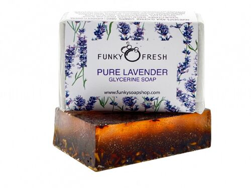 Pure Lavender Glycerine Soap infused with Lavender Flowers, 100% Natural & Handmade, 95g