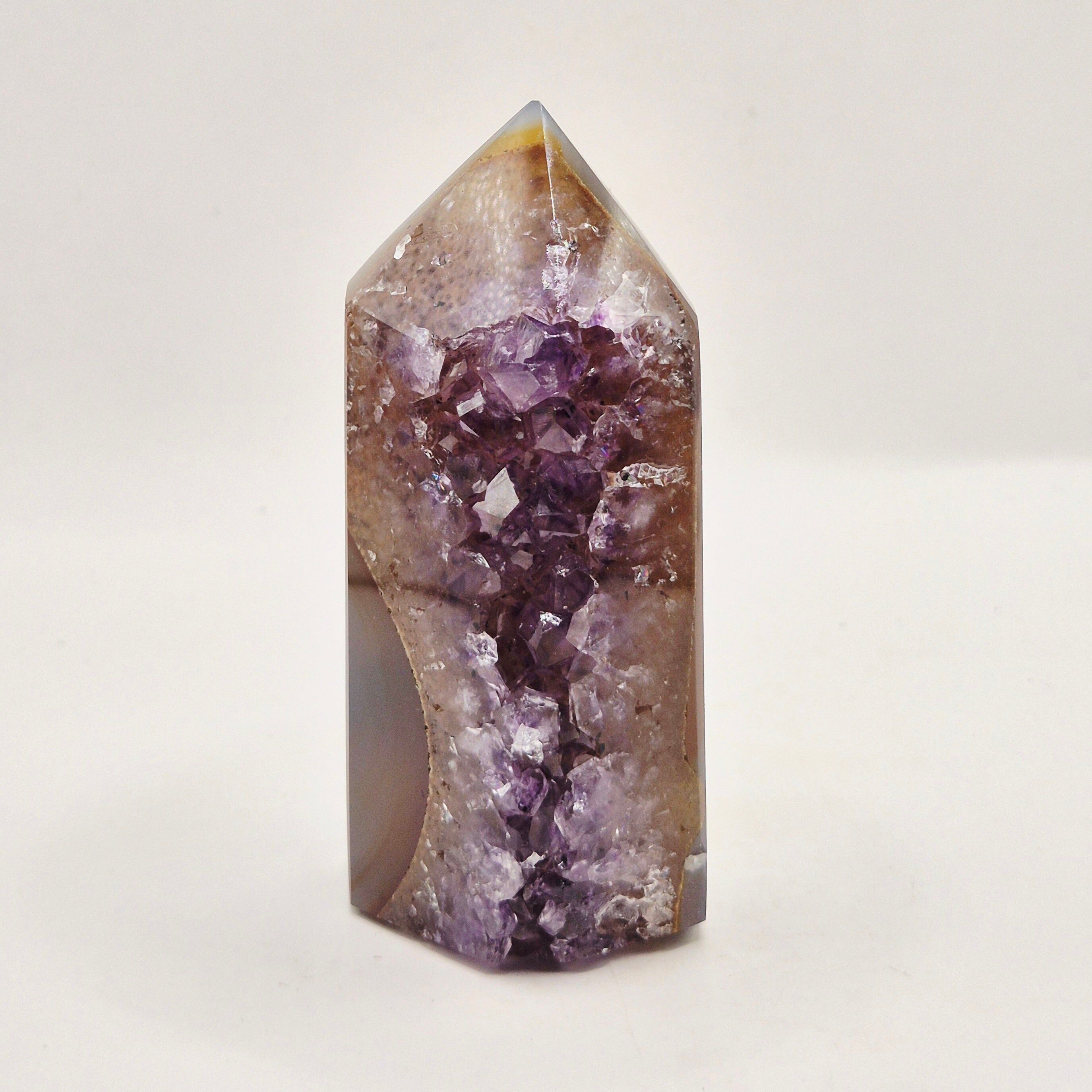 Amethyst-Achat-Spitze Uruguay 119g – Hochwertiger Druzy-Edelstein mit natürlichen Achatbändern