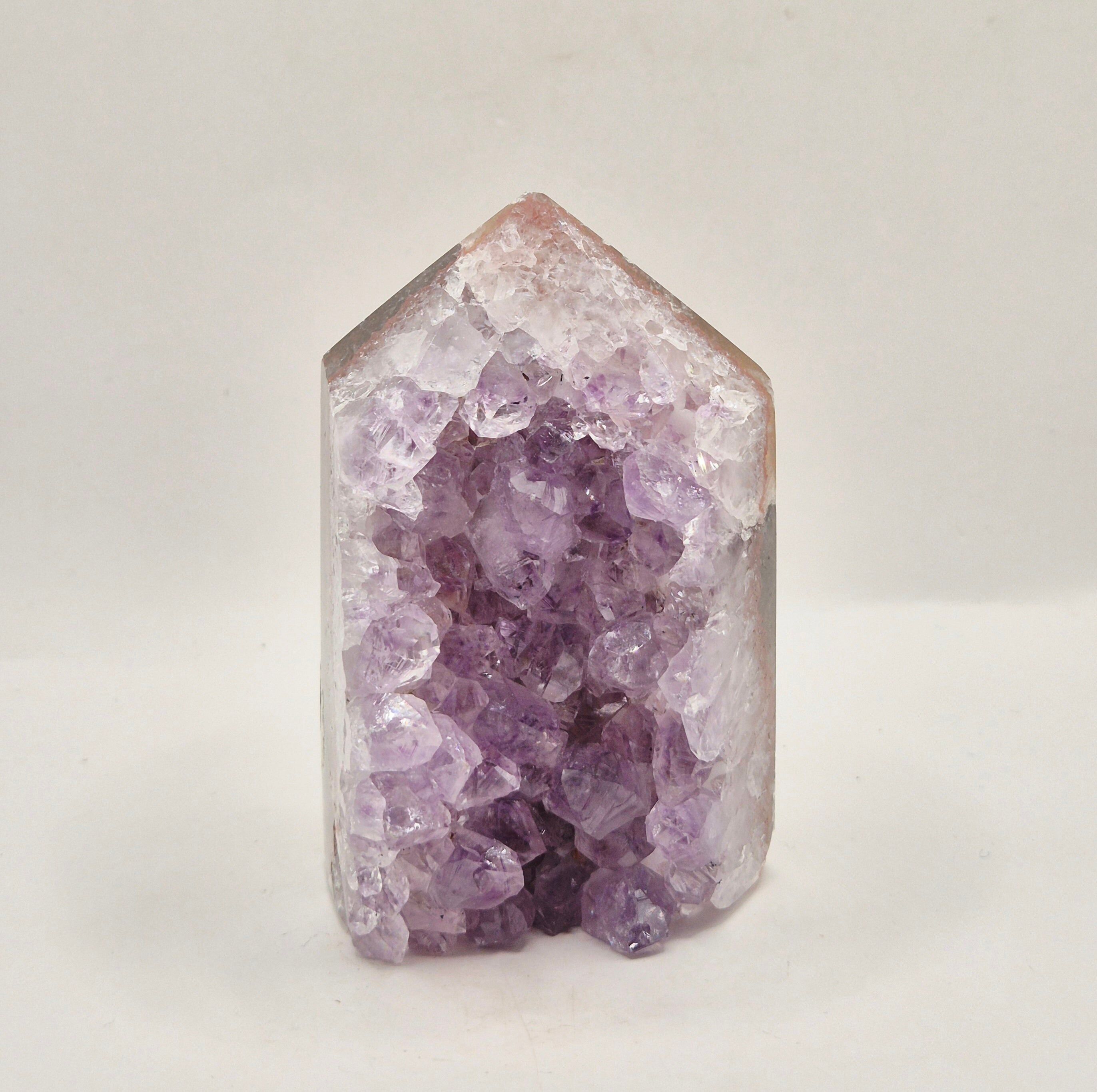 Amethyst-Achat-Spitze Uruguay 349g – Hochwertiger Druzy-Edelstein mit natürlichen Achatbändern