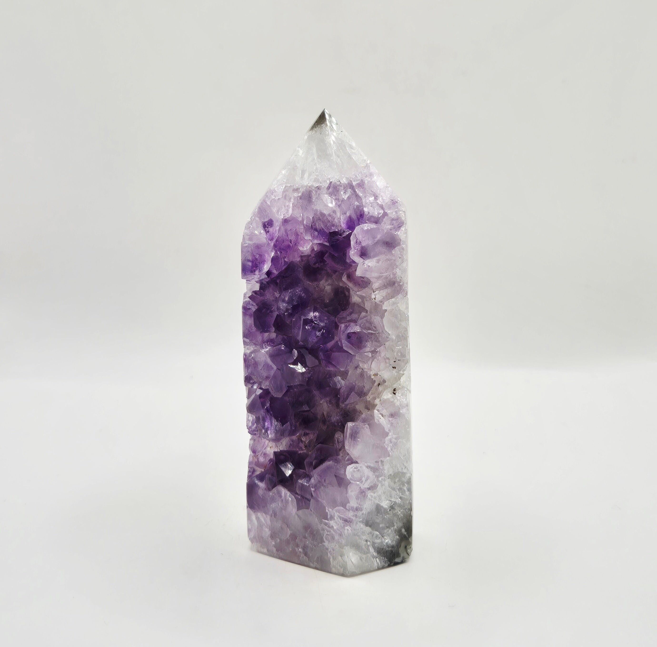 Amethyst-Achat-Spitze Uruguay 285g – Hochwertiger Druzy-Edelstein mit natürlichen Achatbändern