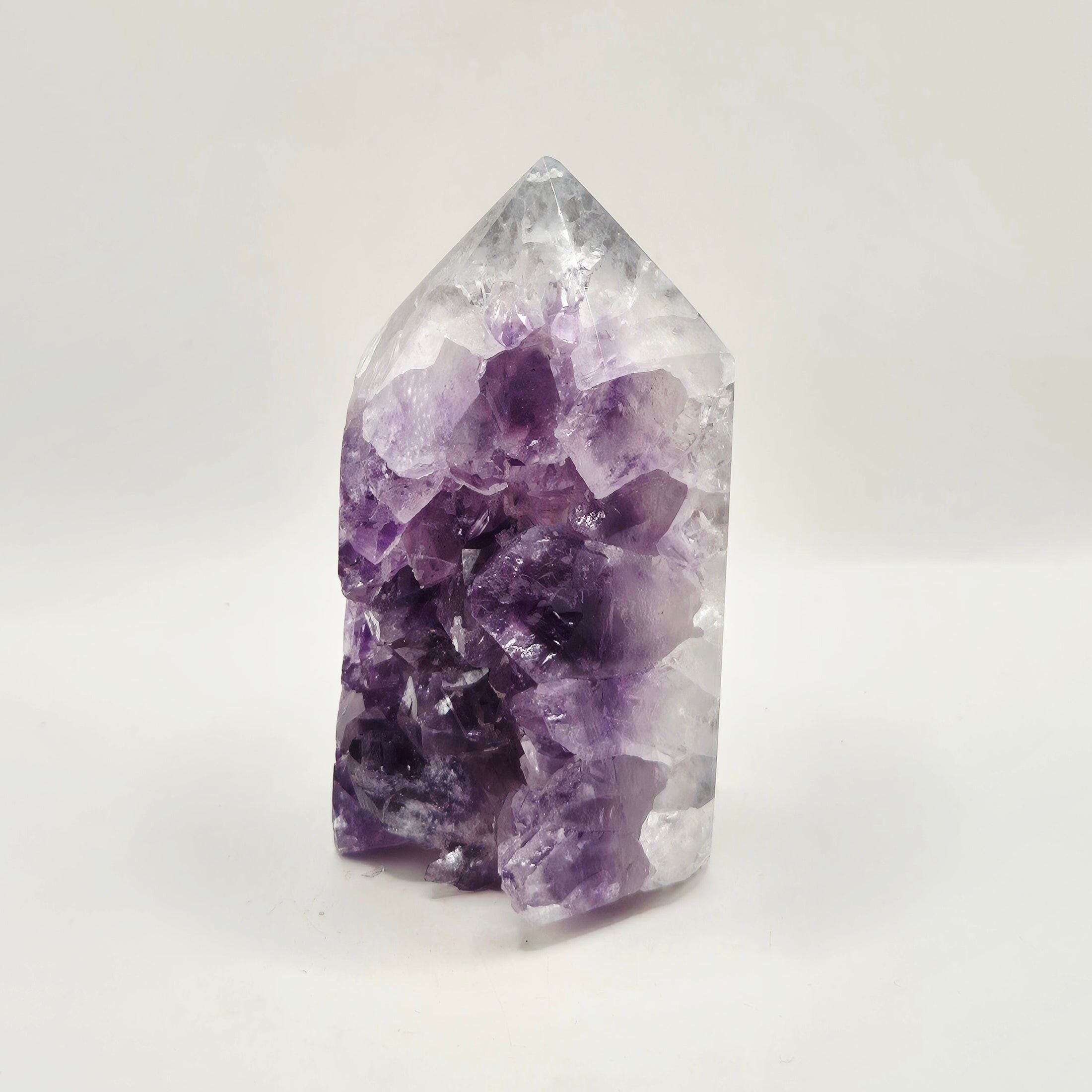 Amethyst-Achat-Spitze Uruguay 283g – Hochwertiger Druzy-Edelstein mit natürlichen Achatbändern