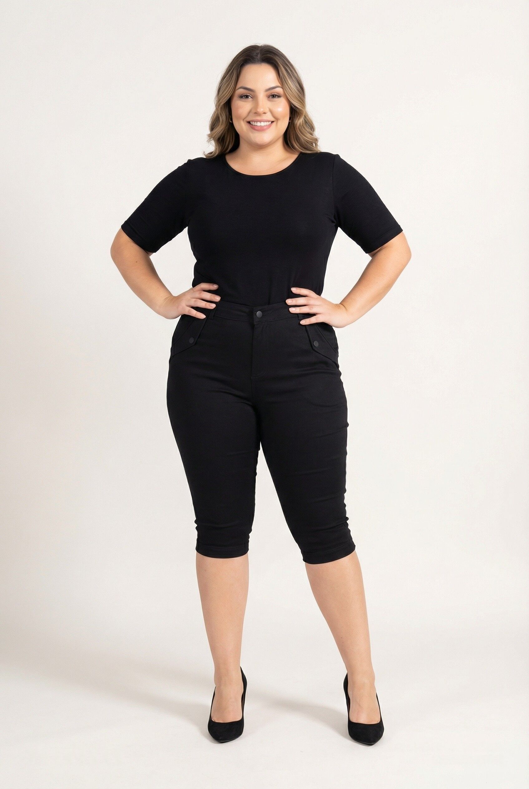 Pantacourt ultra stretch grande taille (PB301)