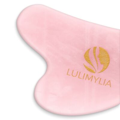 Best Seller - Lulimylia - Pietra di quarzo rosa Gua Sha Box Heart Lifting | Viso antirughe e luminoso | Etichette BSCI, ISO9001, CPSIA
