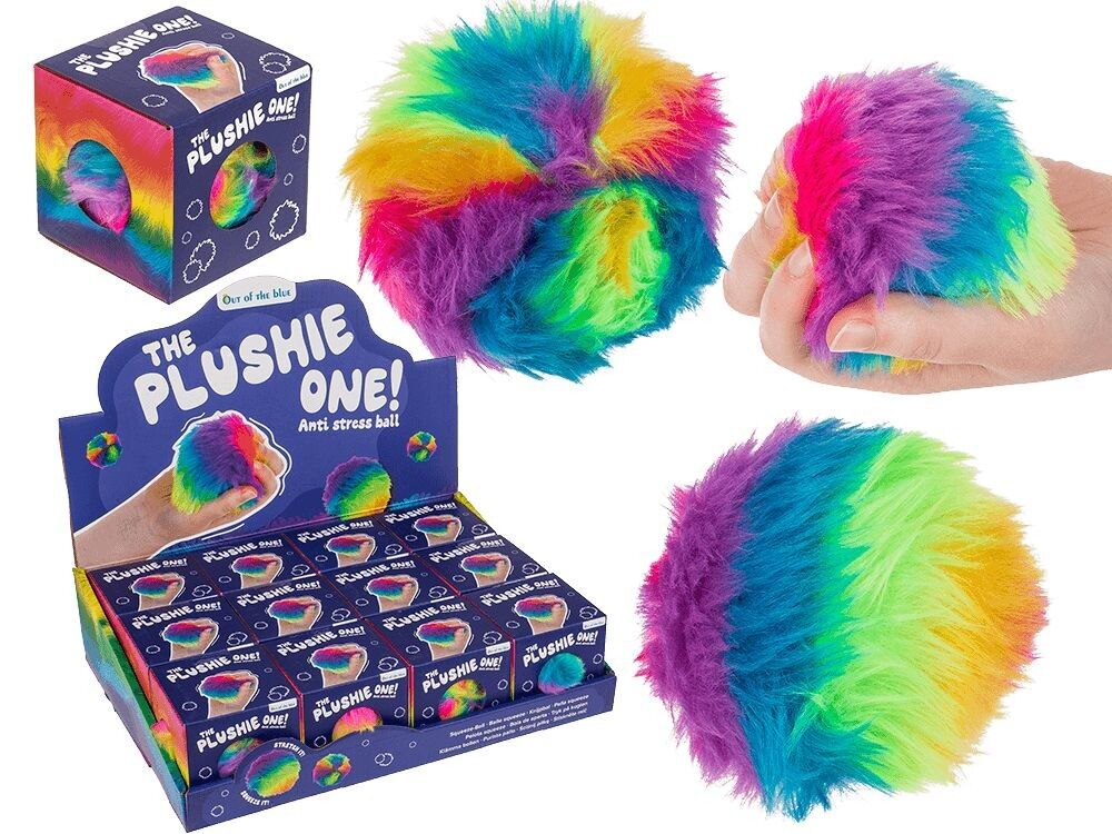 Balle à presser en peluche, arc-en-ciel, 7,5 cm,