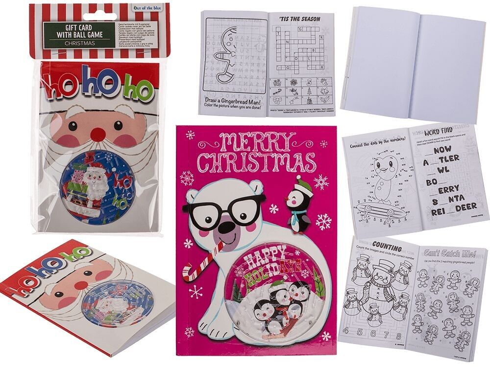 Gift card with ball game, Xmas,