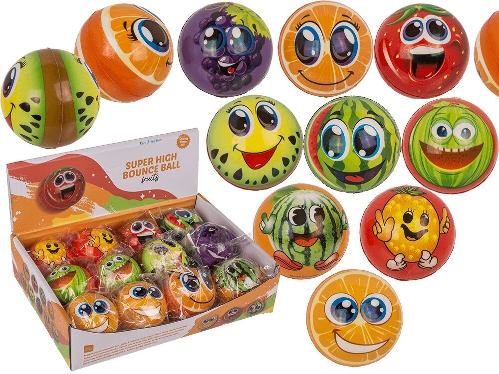 Super high bouncy ball, fruits,