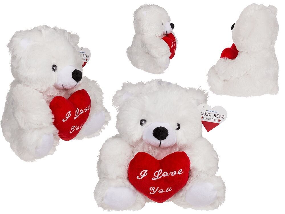 Plush bear with red heart, I love you, approx. 22 cm