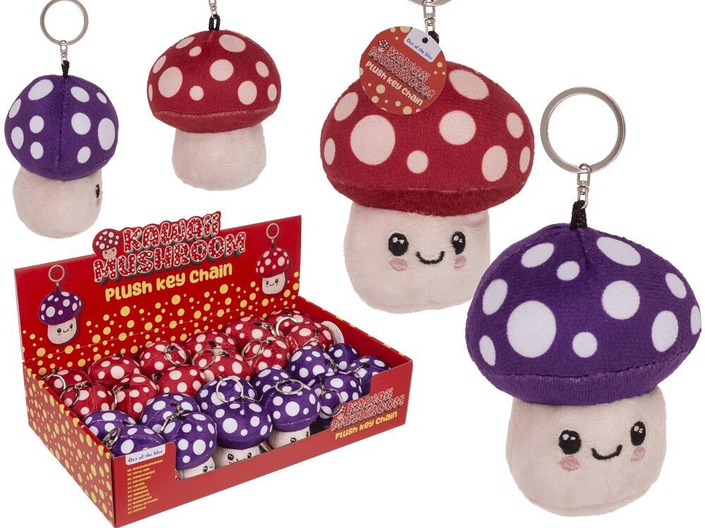 Metal keychain, kawaii mushroom,