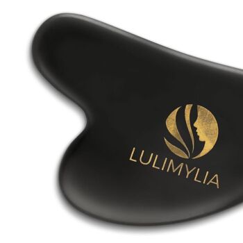 Lulimylia - Coffret Gua Sha pierre Obsidienne Noire Lifting cœur | Anti-inflammatoire Visage Peaux Matures | Labels BSCI, ISO9001, CPSIA 5
