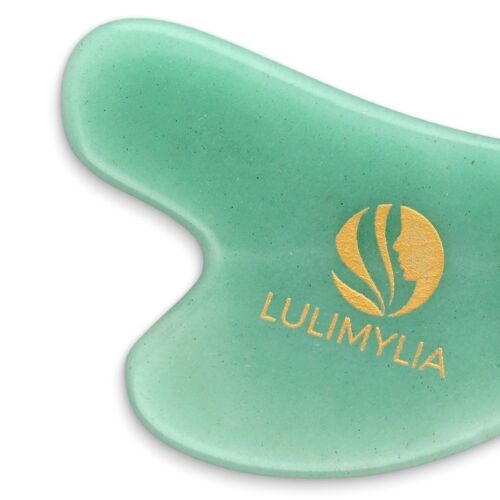 Best Seller - Lulimylia - Coffret Gua Sha pierre Aventurine Verte Lifting cœur | Anti-imperfections et acné | Labels BSCI, ISO9001, CPSIA