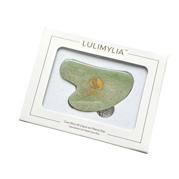 Best Seller - Lulimylia - Coffret Gua Sha pierre Aventurine Verte Lifting cœur | Anti-imperfections et acné | Labels BSCI, ISO9001, CPSIA 3