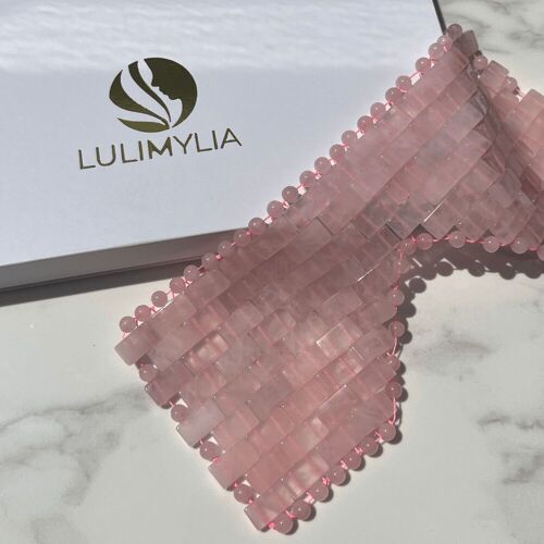 Masque Yeux en perles Eco Luxe anti-âge réutilisable (Quartz Rose) - Avec boîte