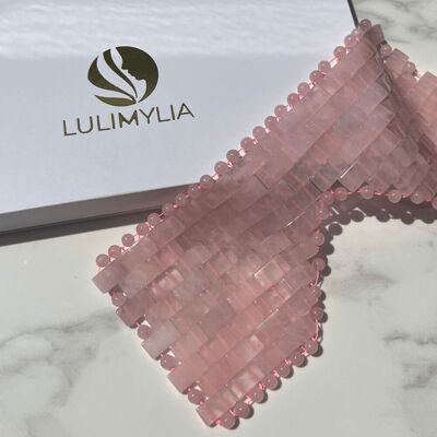 Maschera per occhi riutilizzabile anti-età Eco Luxe con perline (quarzo rosa) - con scatola