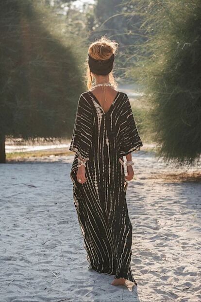 Langer Batik-Kaftan aus hochwertiger Viskose, 10er-Packung