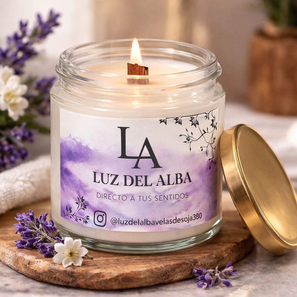 Vela de soja relajante de lavanda - Calma Profunda - Vela de aromaterapia 220 g