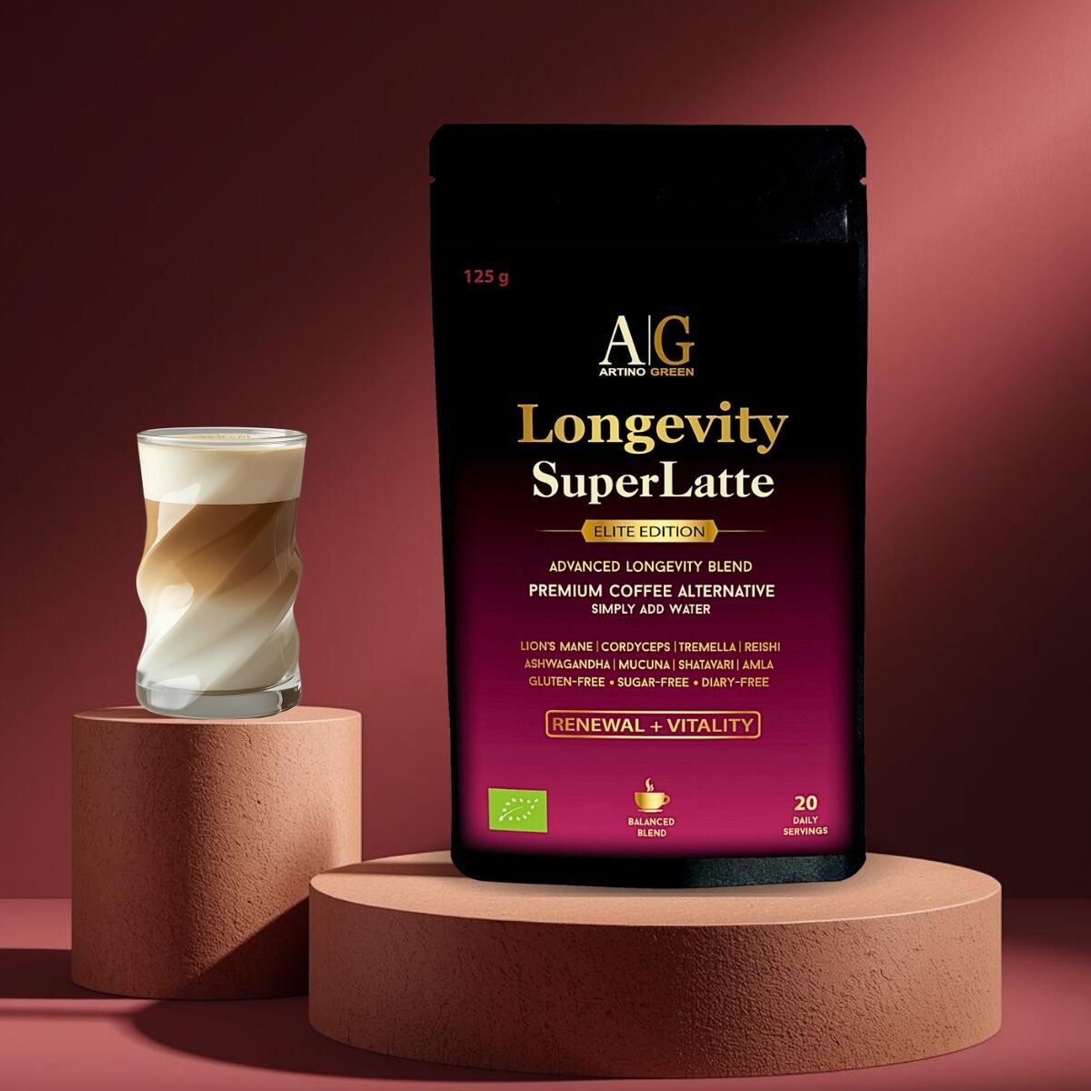 Longevity SuperLatte – Organic Coffee Alternative for Daily Performance & Long-Term Vitality