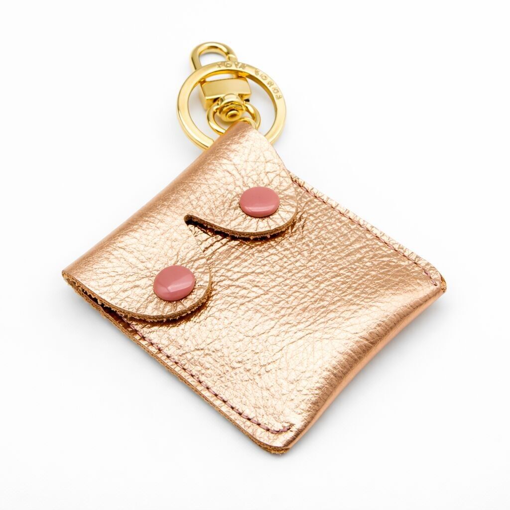 Porte-clés/breloque pour sac à main en forme de sein, or rose doré