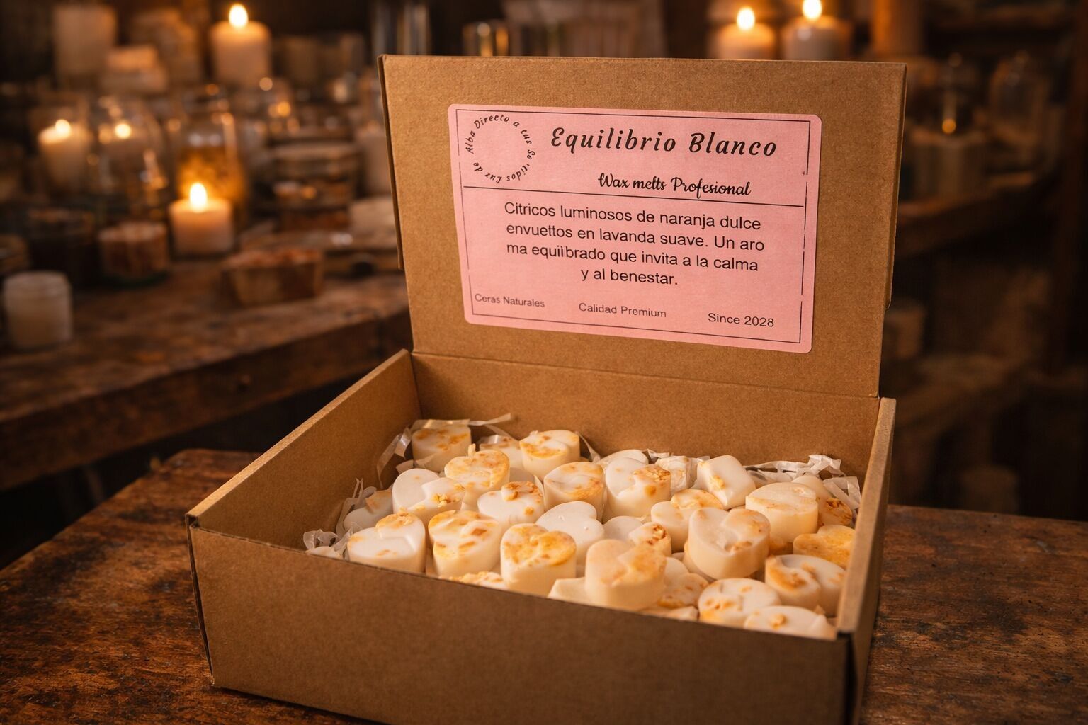 Equilibrio Blanco Cera Derretida – Lavanda y Naranja