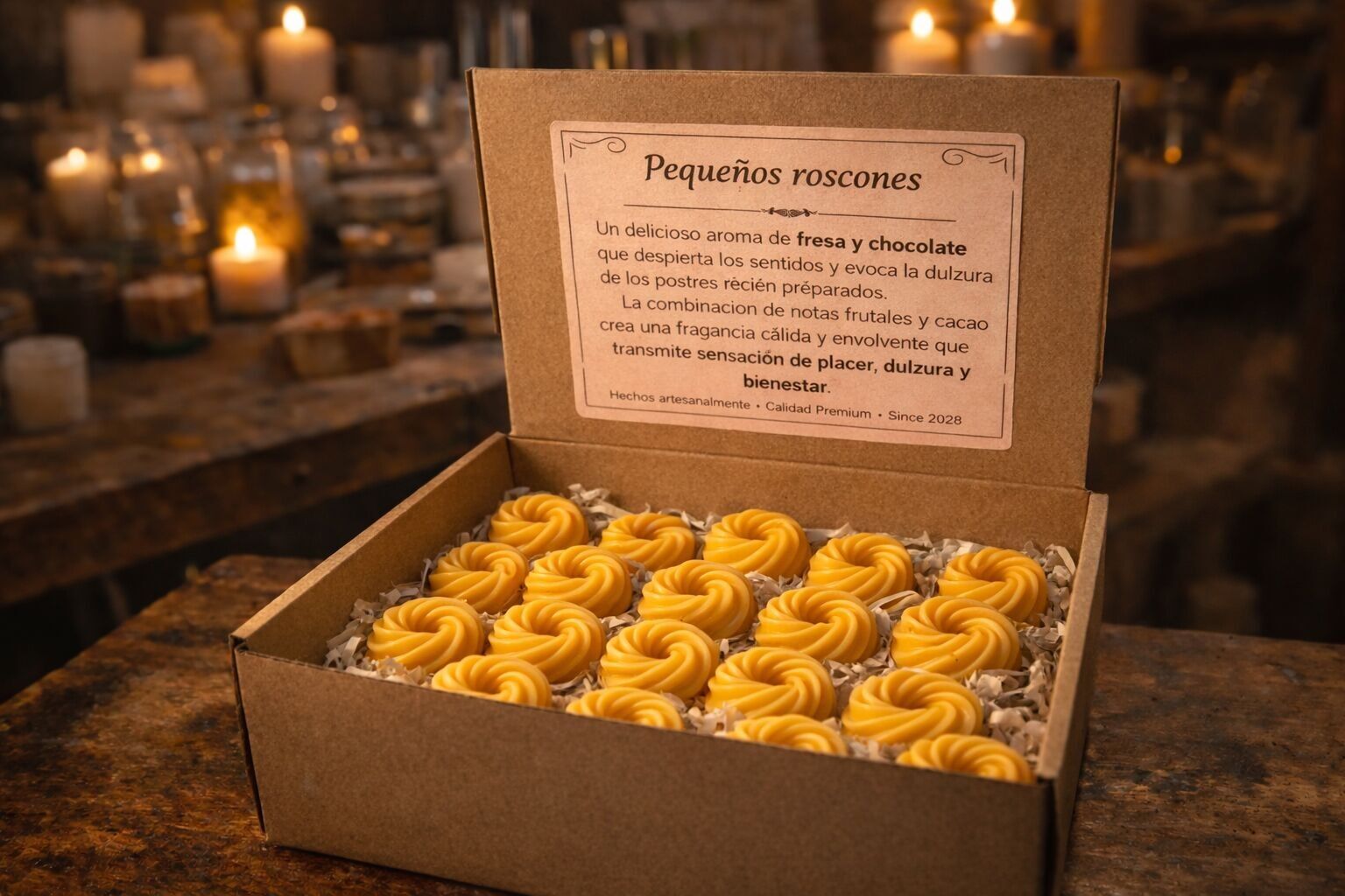 Duftwachs-Tarts – Kleine Roscones (Erdbeere & Schokolade)