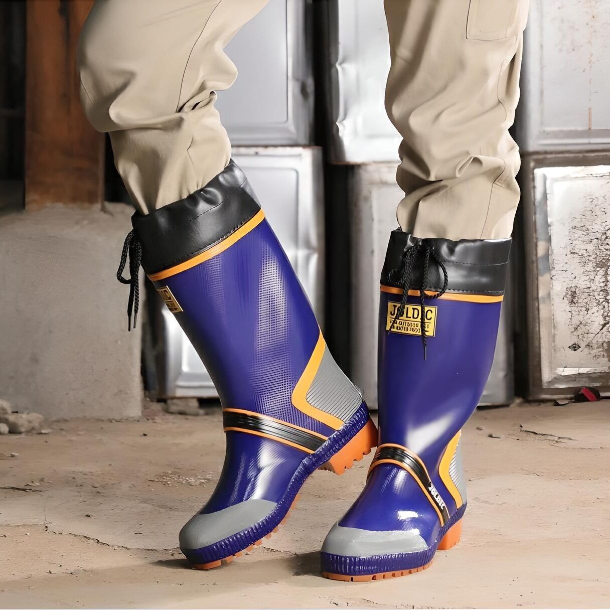 Bottes imperméables avec housse anti-poussière bleues - Marque japonaise