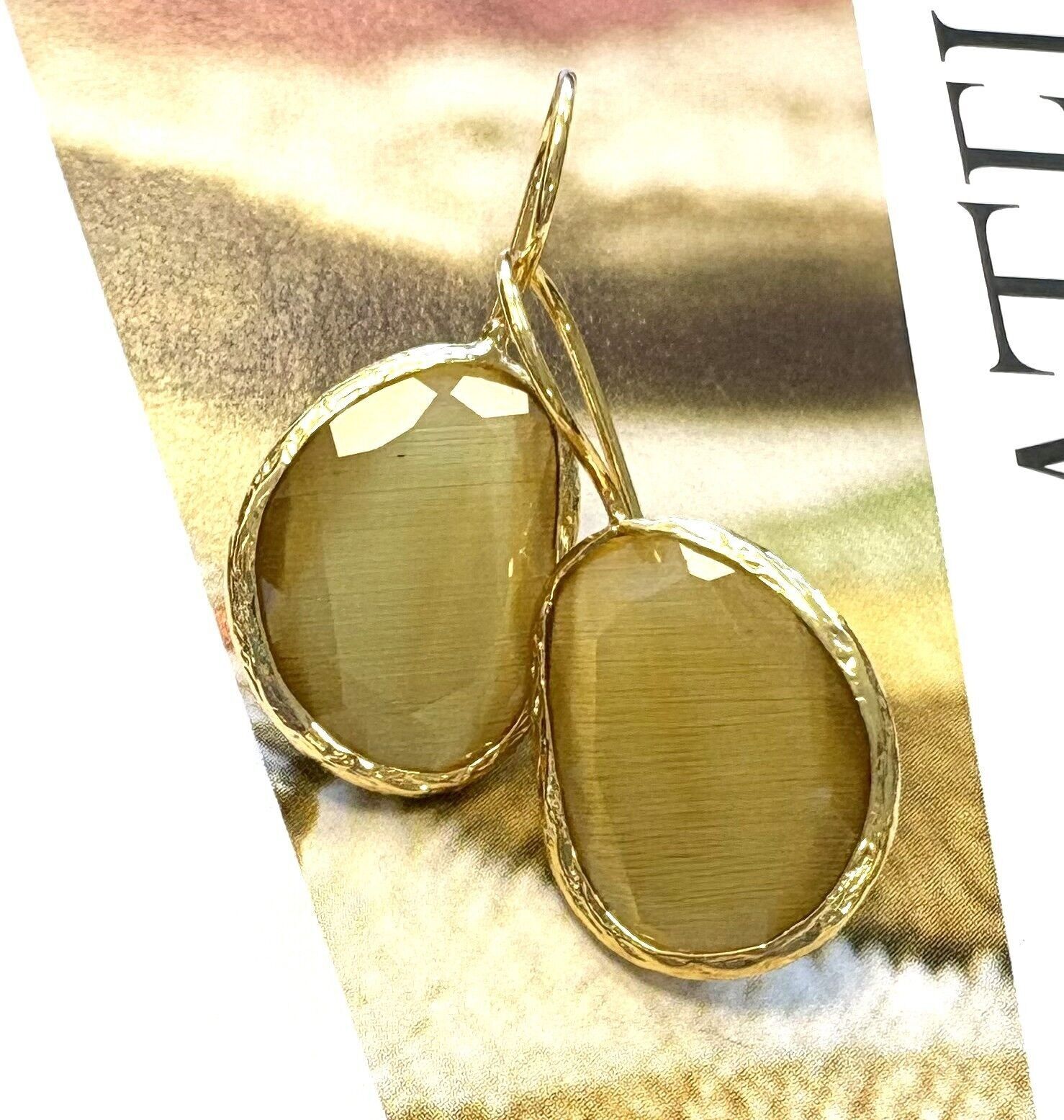 Earrings cateye mustard
