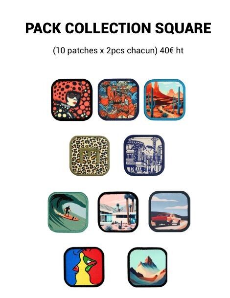 Packung mit quadratischen Klettpatches für SKIMP-Kappen