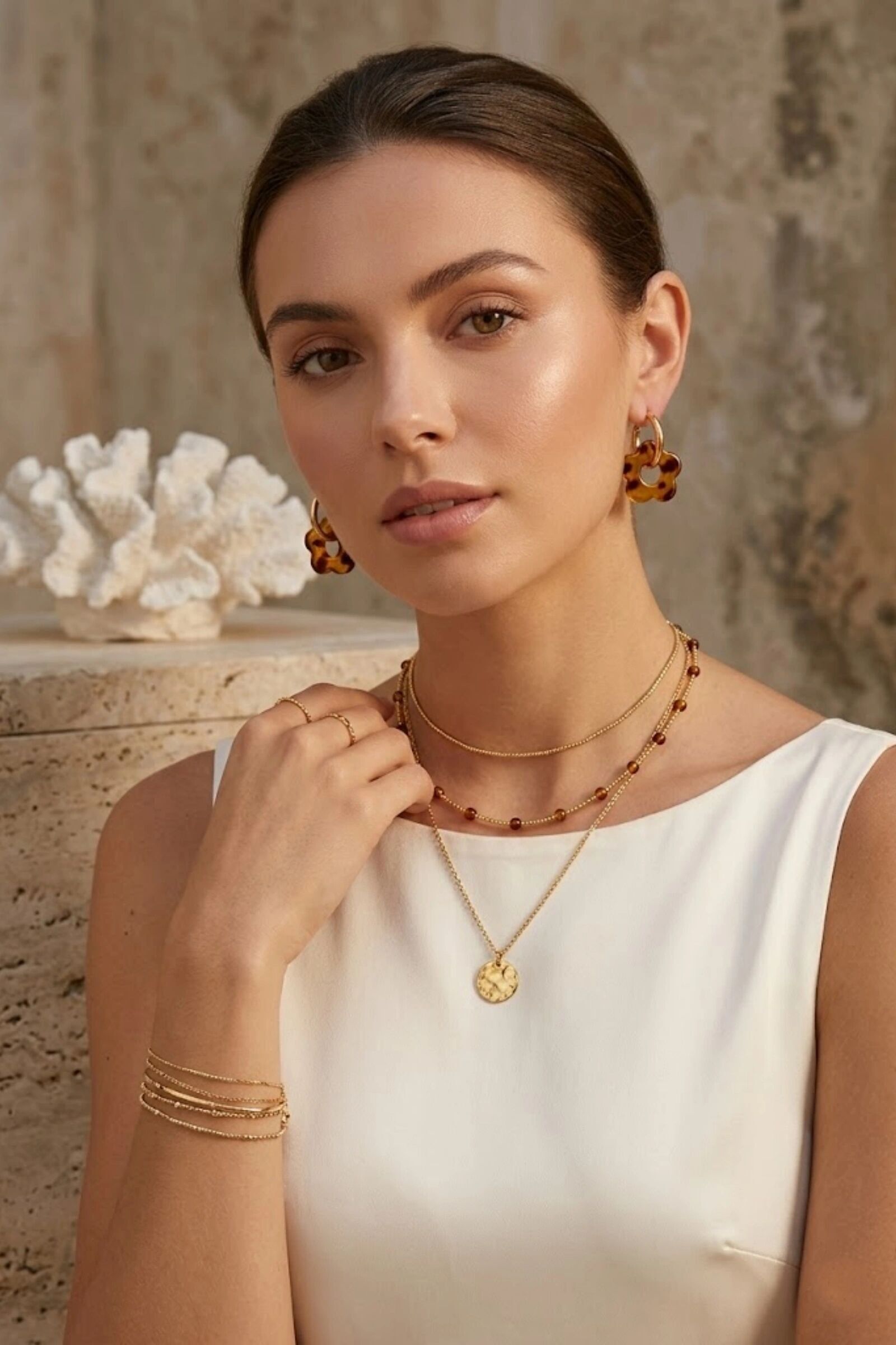 Ohrringe mit Leopardenmuster und Blumenmuster – Trendige Creolen aus Edelstahl